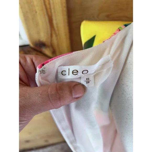 Cleo Yellow Floral Ruffle Hem Maxi Dress Sleeveless Tie Waist XS - Picture 11 of 12